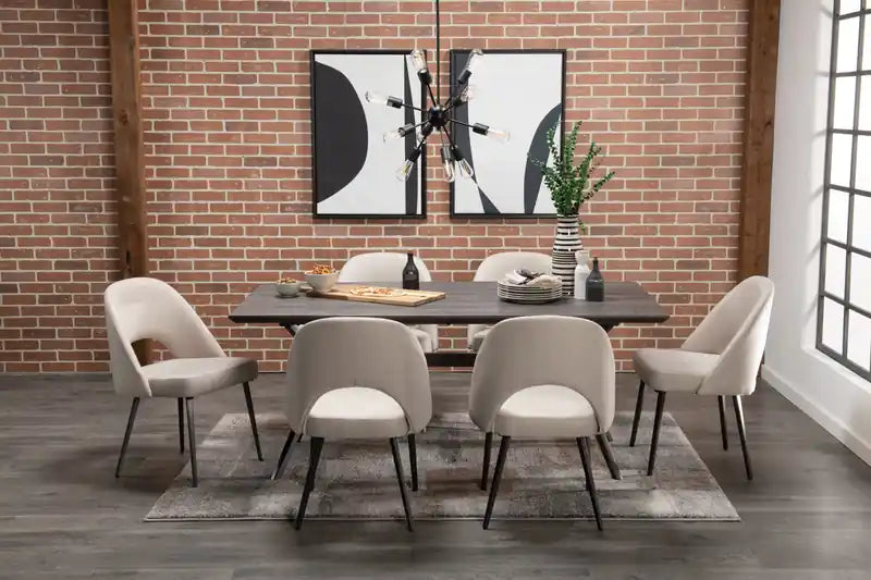 Chaise de salle à manger avec tissu en cuir végétalien