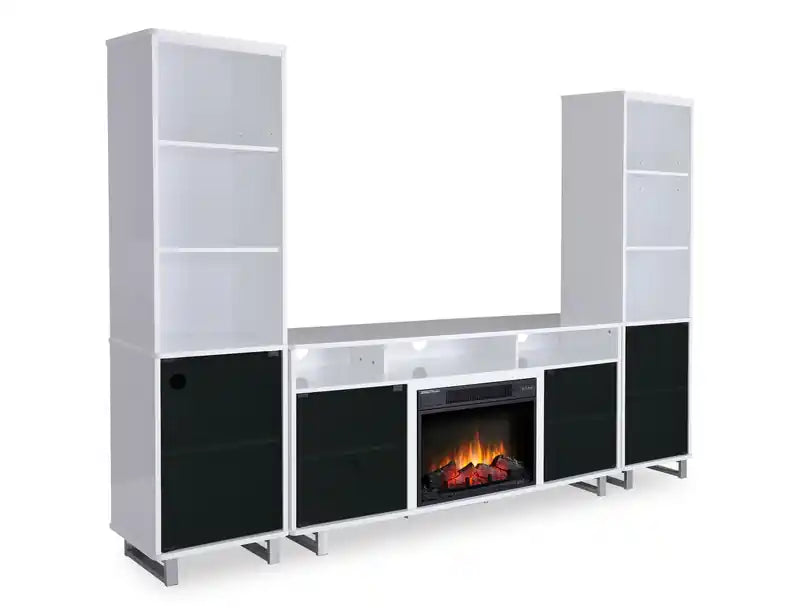 Ignatius Modern 3-Piece Entertainment Centre with Electric Fireplace and Storage for TVs up to 70- White