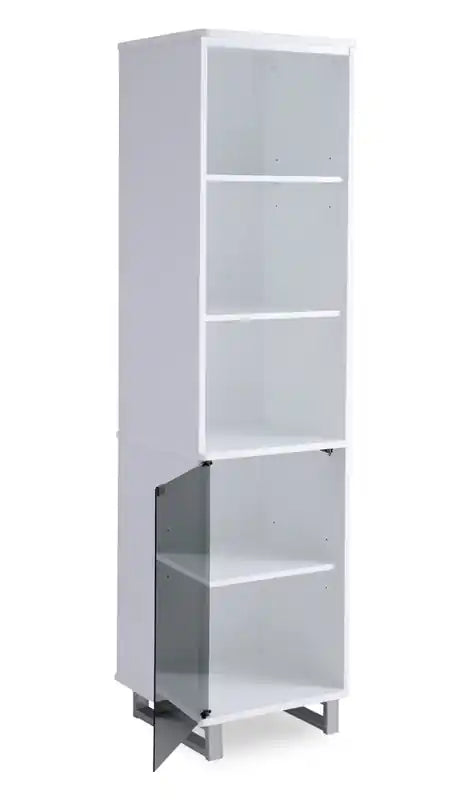 Meuble TV moderne Ignatius avec foyer électrique et rangement pour téléviseurs jusqu'à 70 pouces - Blanc