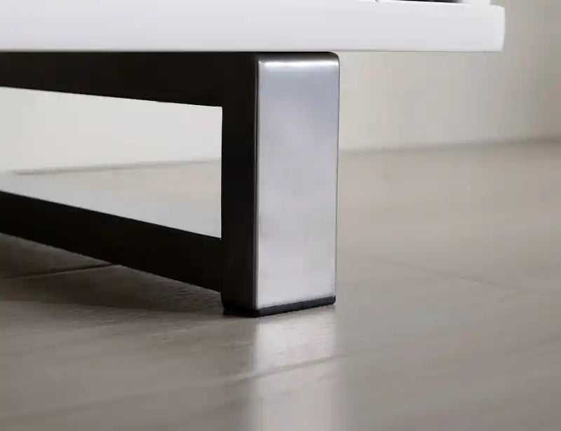 Meuble TV moderne Ignatius avec foyer électrique et rangement pour téléviseurs jusqu'à 70 pouces - Blanc