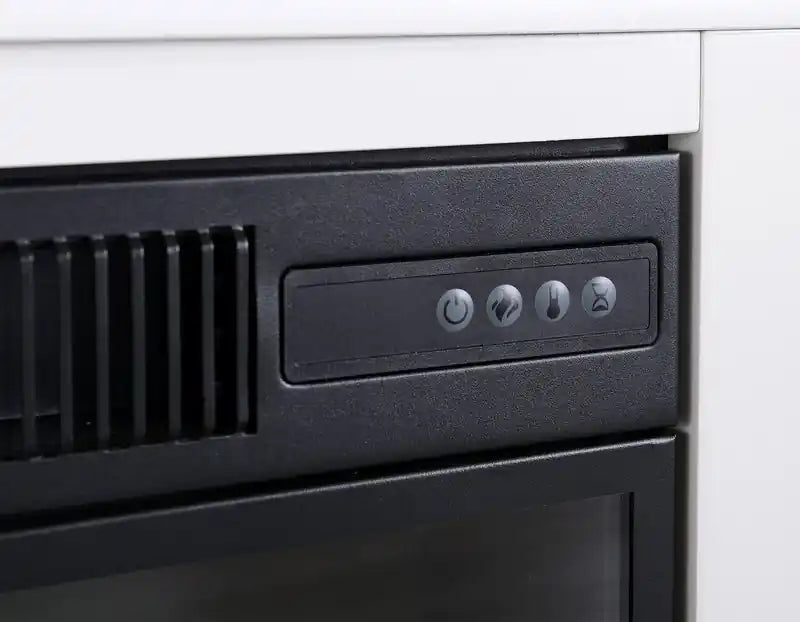 Meuble TV moderne Ignatius avec foyer électrique et rangement pour téléviseurs jusqu'à 70 pouces - Blanc