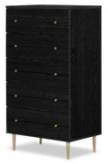 Lake Bedroom Chest of Drawers, 5-Drawer, 29W x 52H, Made in Canada, Glam