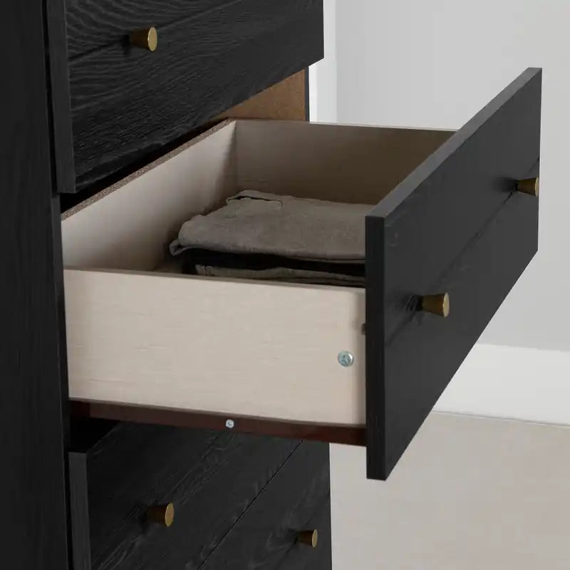 Commode de chambre à coucher, 5 tiroirs, 74 x 132 cm, Fabriquée au Canada, Glamour