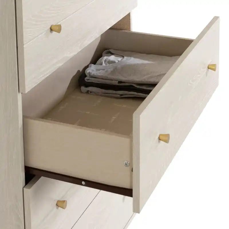 Commode de chambre à coucher, 5 tiroirs, 74 x 132 cm, Fabriquée au Canada, Glamour