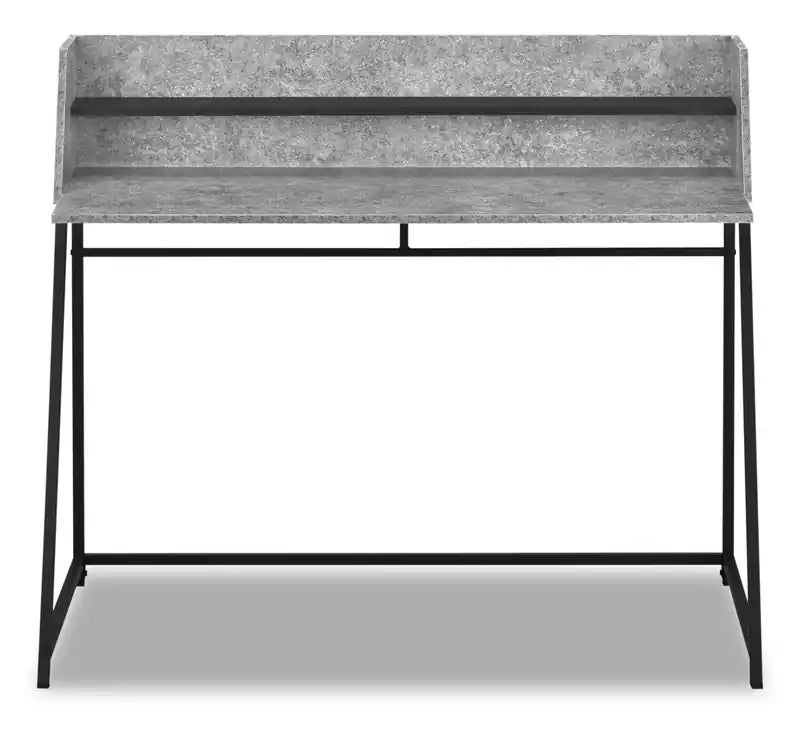 47.25 Bureau avec petite étagère intégrée - Aspect Pierre Grise