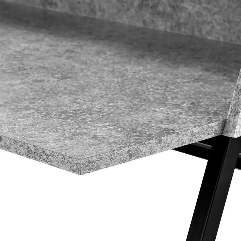 47.25 Bureau avec petite étagère intégrée - Aspect Pierre Grise