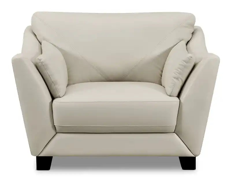 Chaise en cuir véritable avec pieds en bois – Gris anthracite