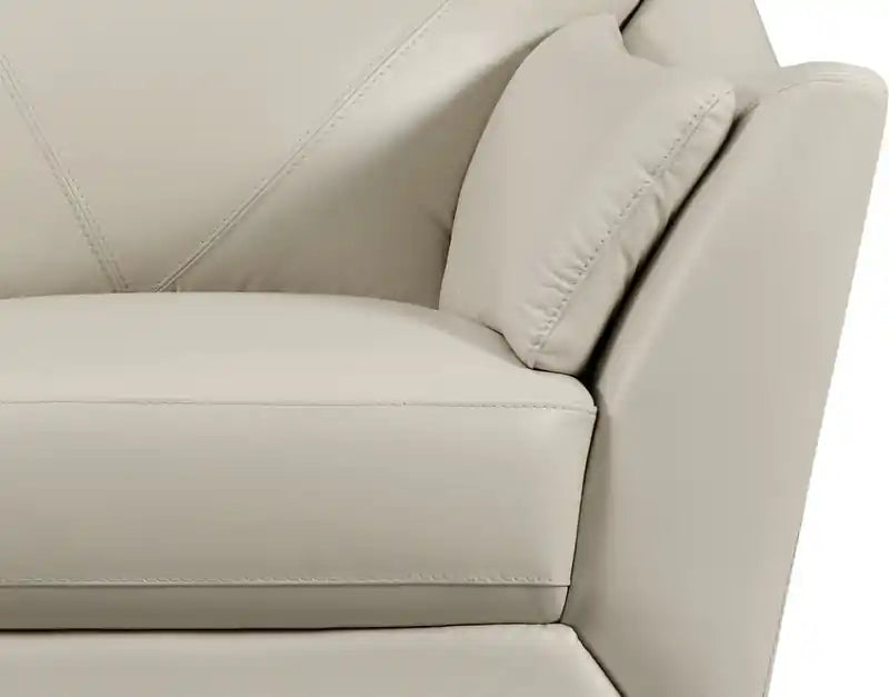 Chaise en cuir véritable avec pieds en bois – Gris anthracite