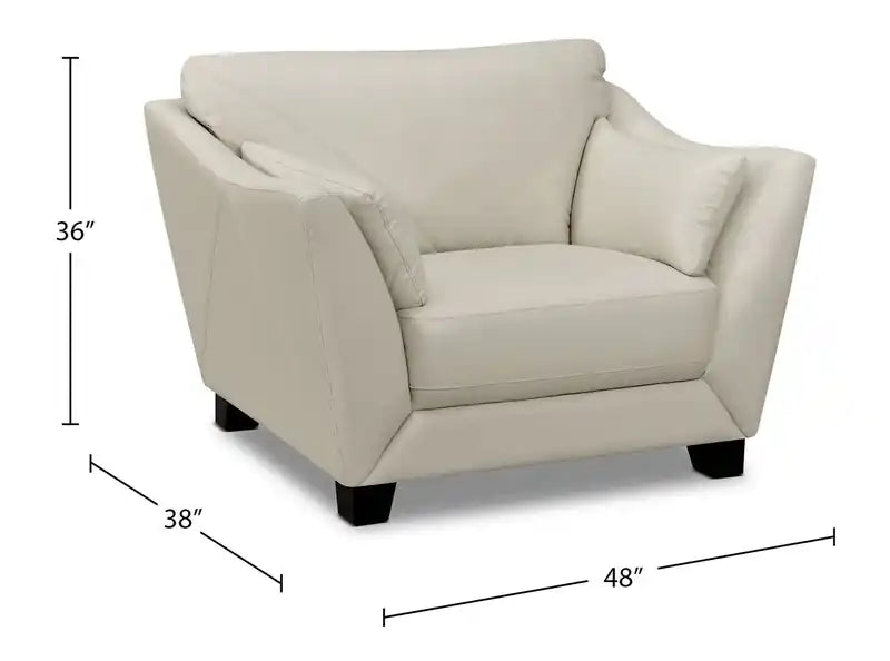 Chaise en cuir véritable avec pieds en bois – Gris anthracite