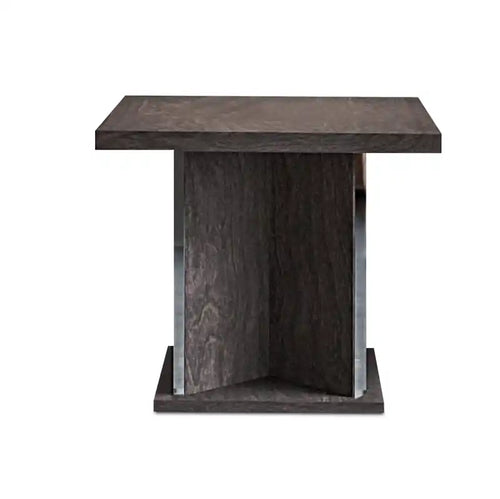 Mara 26 Modern End Table - Dark Grey Wood with Lacquer Finish