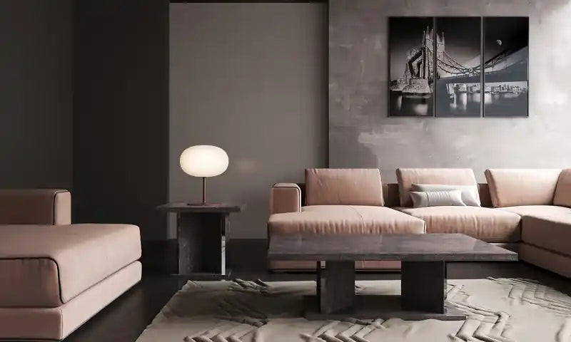 Table d'appoint moderne 26 - Bois gris foncé avec finition laquée