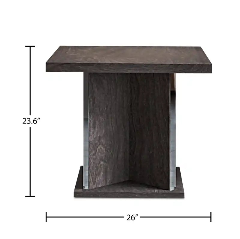 Table d'appoint moderne 26 - Bois gris foncé avec finition laquée