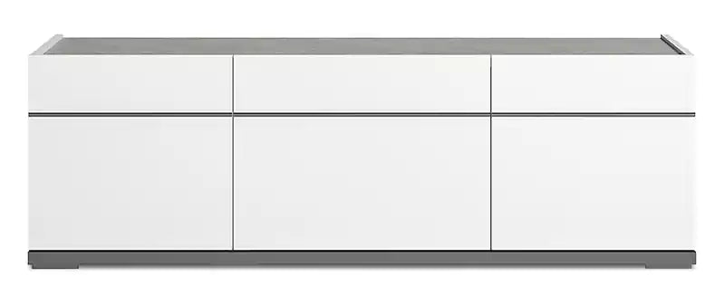 Meuble TV moderne de 47" avec rangement et passe-câbles pour téléviseurs jusqu'à 50" - Blanc