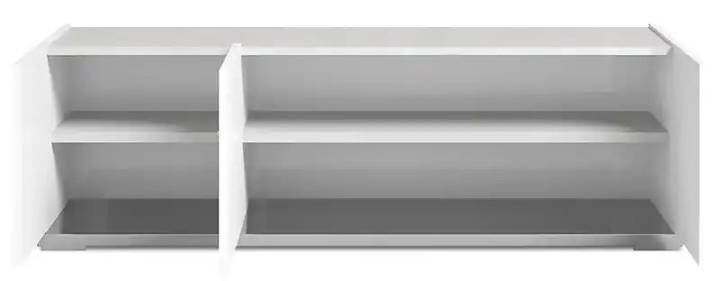 Meuble TV moderne de 47" avec rangement et passe-câbles pour téléviseurs jusqu'à 50" - Blanc