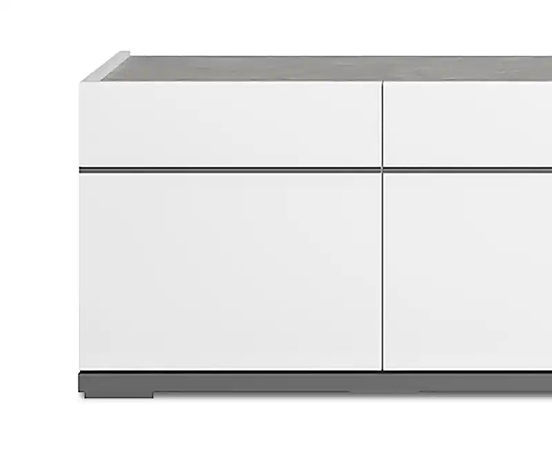 Meuble TV moderne de 47" avec rangement et passe-câbles pour téléviseurs jusqu'à 50" - Blanc
