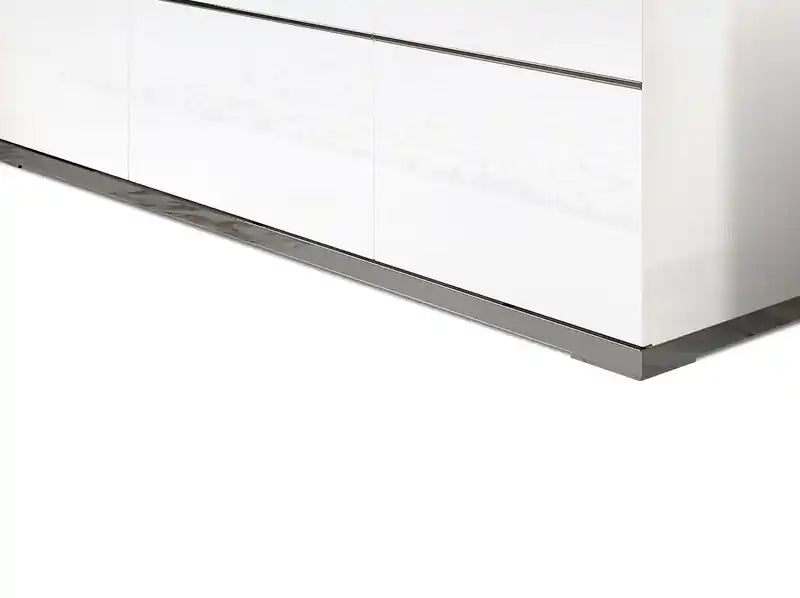 Meuble TV moderne de 47" avec rangement et passe-câbles pour téléviseurs jusqu'à 50" - Blanc