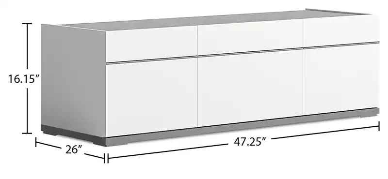 Meuble TV moderne de 47" avec rangement et passe-câbles pour téléviseurs jusqu'à 50" - Blanc