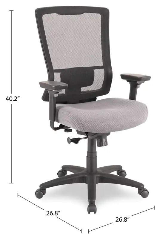 26.8 Chaise de bureau - Gris avec dossier en maille
