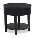Sanford 24 Contemporary Round Solid Wood End Table with Storage