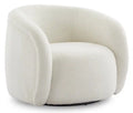 Solo 31.1 Sherpa Fabric Curved Accent Chair - Ice Cream
