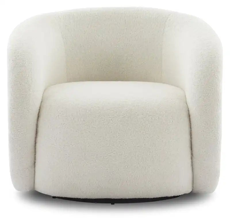 31.1 Fauteuil d'appoint incurvé en tissu Sherpa - Crème glacée