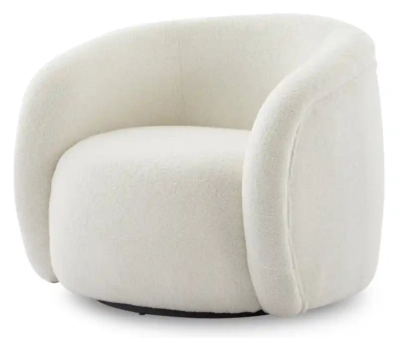 31.1 Fauteuil d'appoint incurvé en tissu Sherpa - Crème glacée