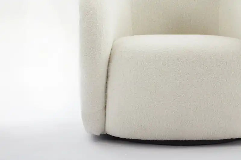 31.1 Fauteuil d'appoint incurvé en tissu Sherpa - Crème glacée