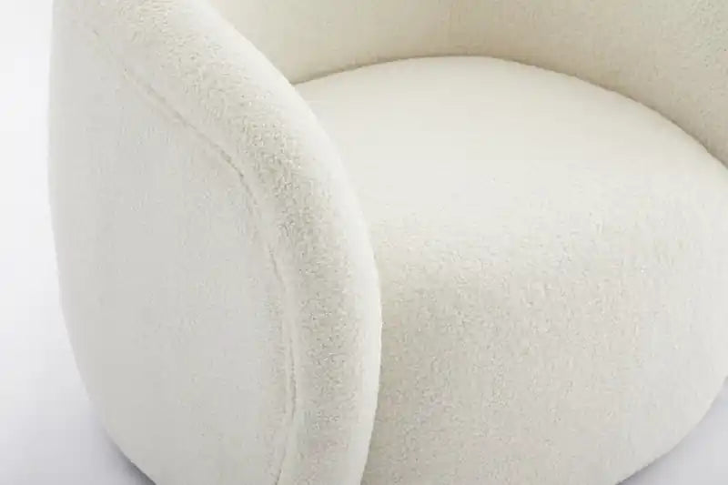 31.1 Fauteuil d'appoint incurvé en tissu Sherpa - Crème glacée
