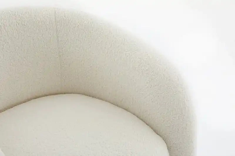 31.1 Fauteuil d'appoint incurvé en tissu Sherpa - Crème glacée