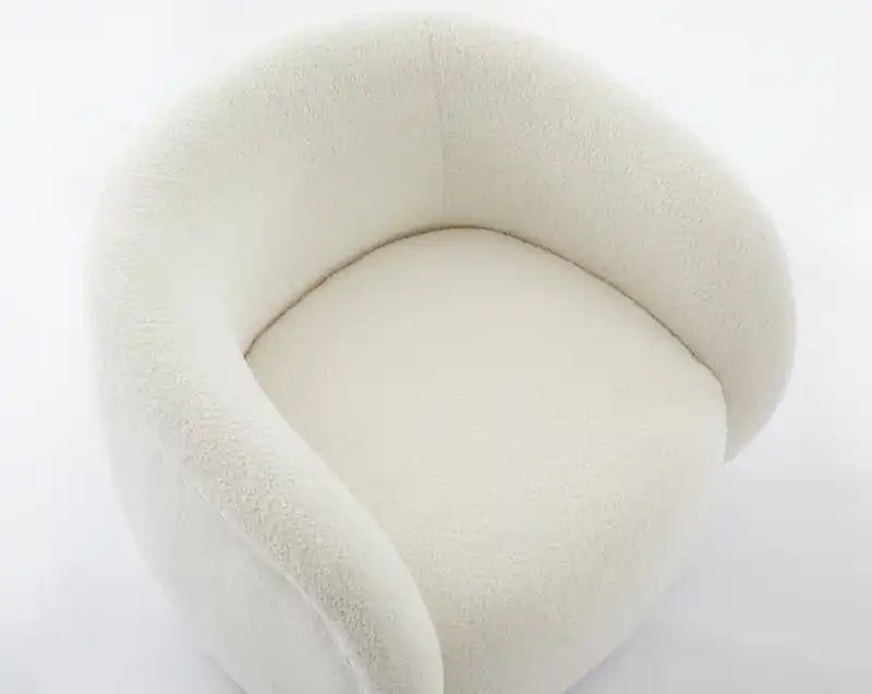 31.1 Fauteuil d'appoint incurvé en tissu Sherpa - Crème glacée