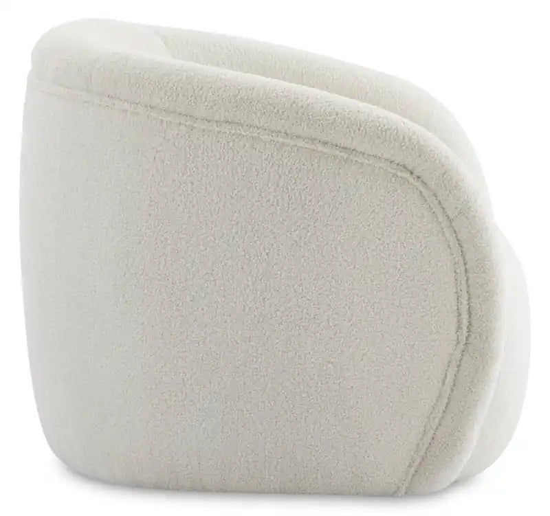 31.1 Fauteuil d'appoint incurvé en tissu Sherpa - Crème glacée
