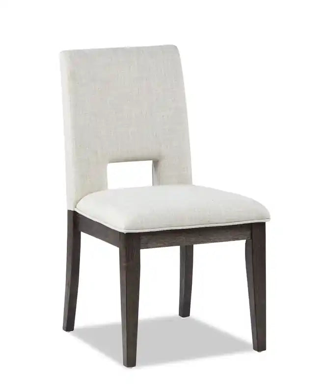 Chaise de salle à manger en tissu chenille - Vert et marron expresso