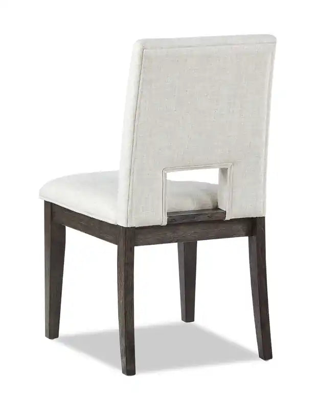 Chaise de salle à manger en tissu chenille - Vert et marron expresso